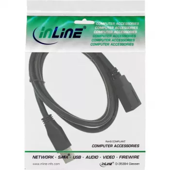 InLine USB 3.0 ilginamasis kabelis A kištukas / lizdas juodas 1 m 5 Gbit/s