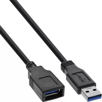 InLine USB 3.0 ilginamasis kabelis A kištukas / lizdas juodas 1 m 5 Gbit/s