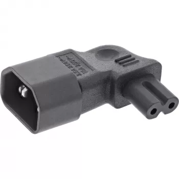 InLine maitinimo adapteris IEC 60320 C14 / C7, kairysis/dešinysis kampinis, 3 kontaktų į 2 kontaktų