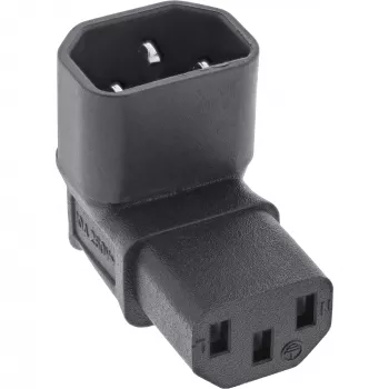 InLine maitinimo adapteris IEC 60320 C14/C13, kampuotas aukštyn/žemyn, 3 kontaktų
