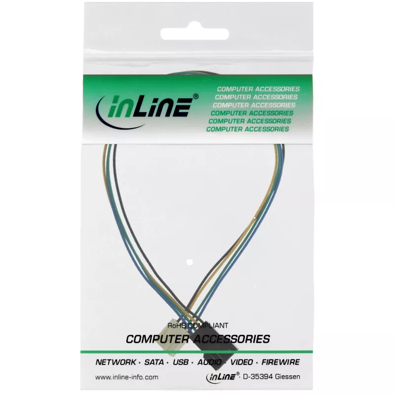 InLine 4pin Molex ventiliatoriaus ilginimo laidas 0,30 m (vyriškas/moteriškas)