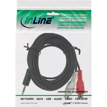 Garso kabelis 2× RCA moteriškas InLine 89941 3,5 mm stereo vyriškas 2 m