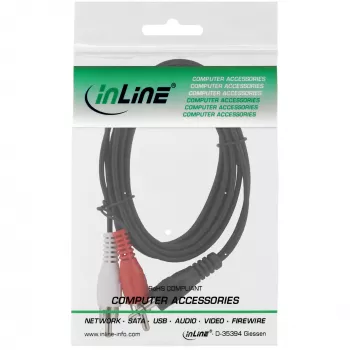 Garso kabelis 2x RCA (Cinch) kištukas InLine 89944 iki 3,5 mm stereo kištuko, 0,5 m