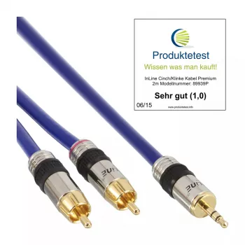 InLine garso laidas Premium 2x RCA kištukas / 3.5 mm kištukas, auksuotas, 20 m