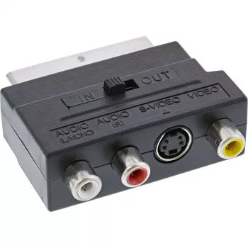 InLine SCART adapteris su 3x RCA ir S-VHS lizdais