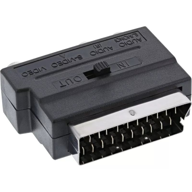 InLine SCART adapteris su 3x RCA ir S-VHS lizdais