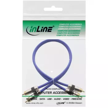 InLine Premium RCA garso kabelis 2x RCA kištukas / kištukas, auksuoti kontaktai, 20 m