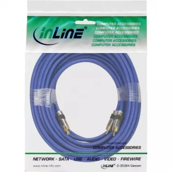 InLine Premium RCA garso laidas 2x RCA kištukas / kištukas auksuotas 10 m