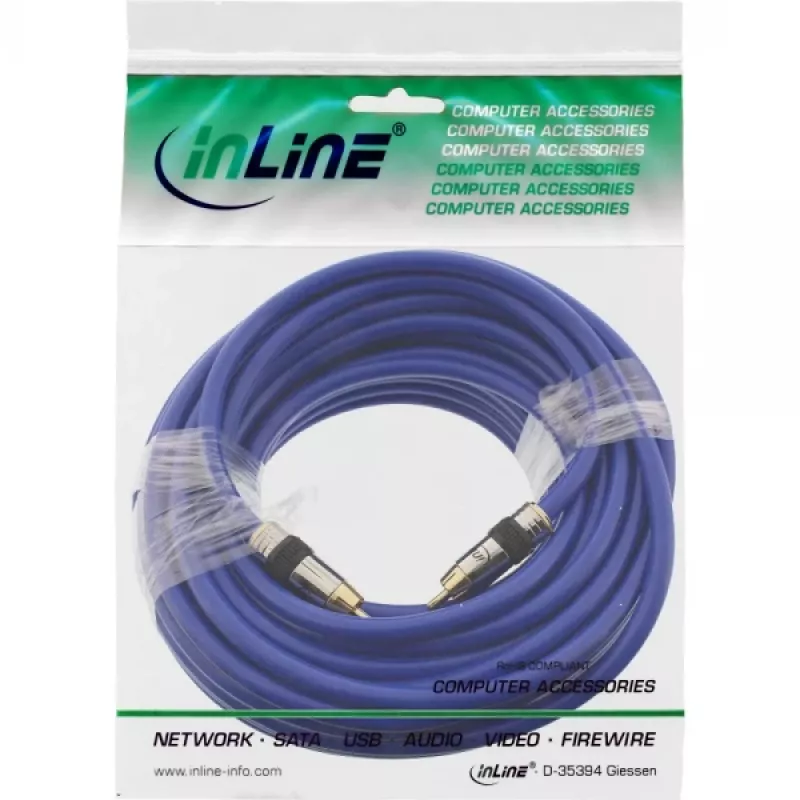 InLine Premium RCA vaizdo ir skaitmeninio garso kabelis RCA kištukas / kištukas, auksuotas, 20 m