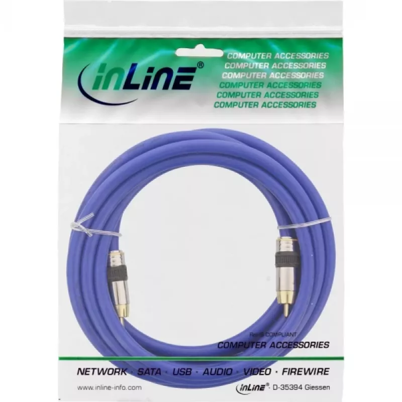 InLine Premium RCA vaizdo ir skaitmeninio garso kabelis, RCA kištukas / kištukas, paauksuotas, 3 m