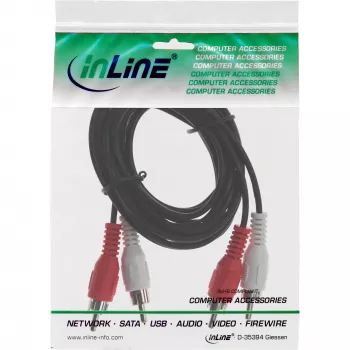 InLine garso laidas, 2x RCA M/M, 2 m, juodas
