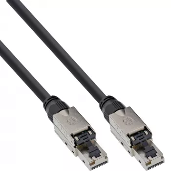 InLine Patch laidas, U/UTP, Cat.6A, halogen-free, AWG23 varis, juodas 40m