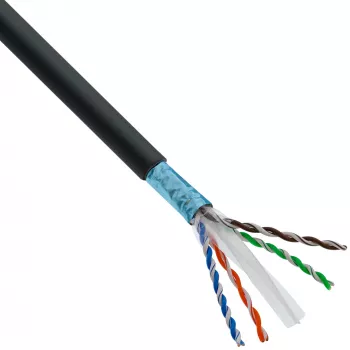 InLine Patch laidas, U/UTP, Cat.6A, halogen-free, AWG23 varis, juodas 40m