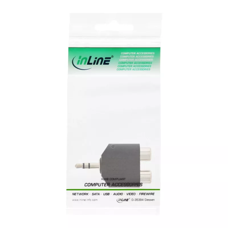 Garso adapteris 3,5 mm lizdas / 2x RCA lizdas InLine 99302