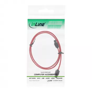 InLine SATA kabelis su fiksavimo spynelėmis 0,5 m, skirtas 150 / 300 / 600 S-ATA jungtims