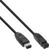Laidas FireWire 400 į 800 InLine 36901 1m Kištukas/Kištukas Juodas
