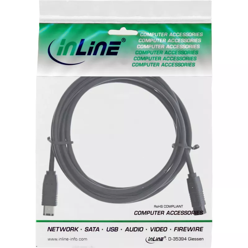 Laidas FireWire 400 į 800 InLine 36901 1m Kištukas/Kištukas Juodas