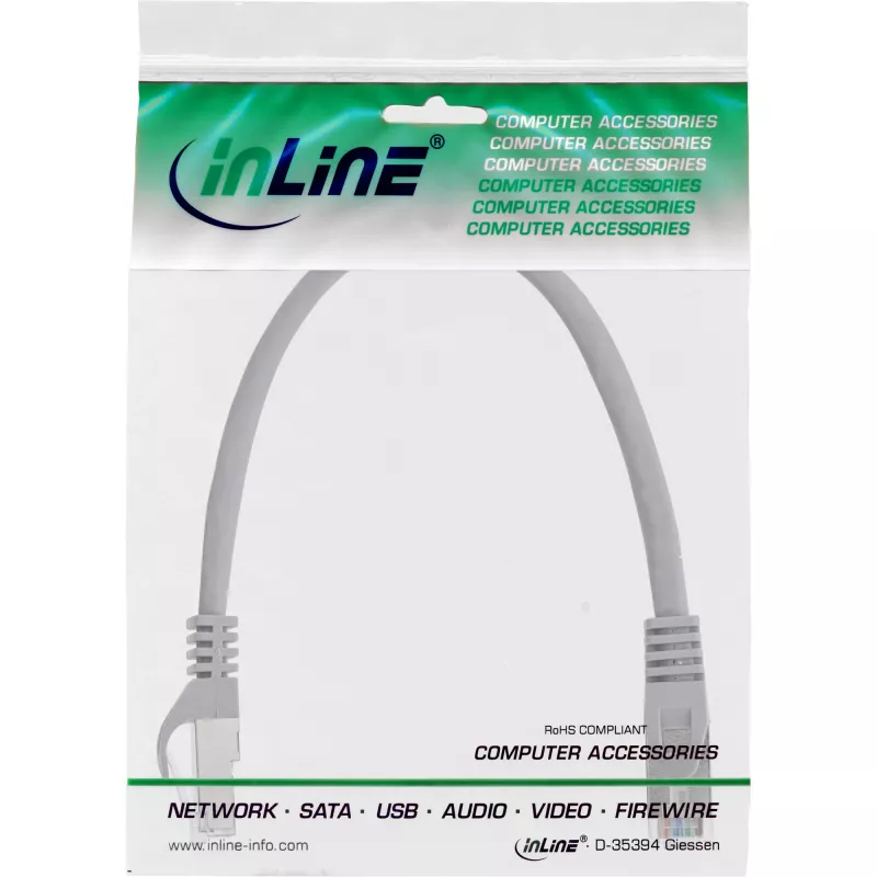InLine Patch Laidas SF/UTP Cat.5e pilkas 0,3 m