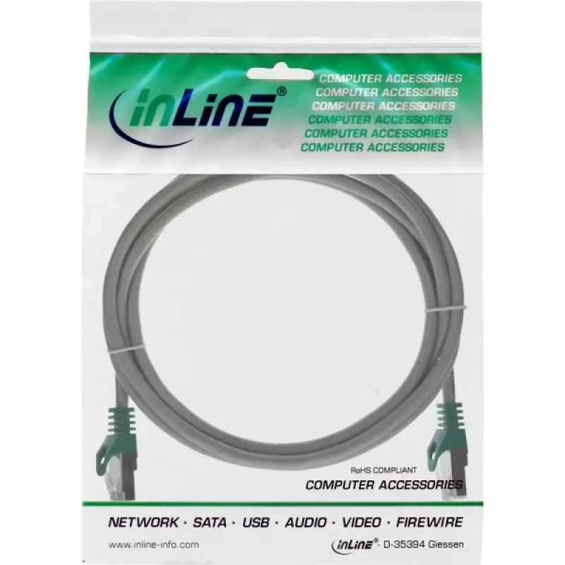 InLine Crossover Patch Laidas PC į PC SF/UTP Cat.5e pilkas 1 m