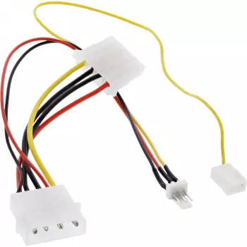 InLine 33007T ventiliatoriaus adapterio laidas 12V / 7V su greičio signalu