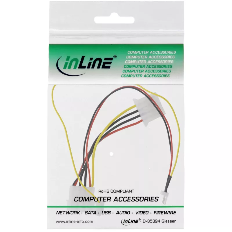 InLine 33007T ventiliatoriaus adapterio laidas 12V / 7V su greičio signalu