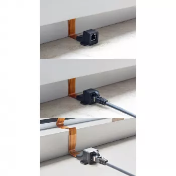InLine Slim RJ45 kabelis langams/durims, 2x RJ45 F/F, 1:1, neekranuotas, 0,3 m