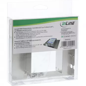 InLine Bracket Kit 3x 2,5 colio HDD į 5,25 colio HDD dydžio laikikliai ir varžtai