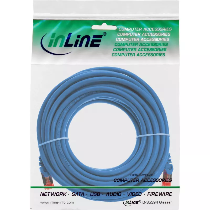 InLine Patch Laidas S/FTP PiMF Cat.6 250MHz PVC varis mėlynas 15m
