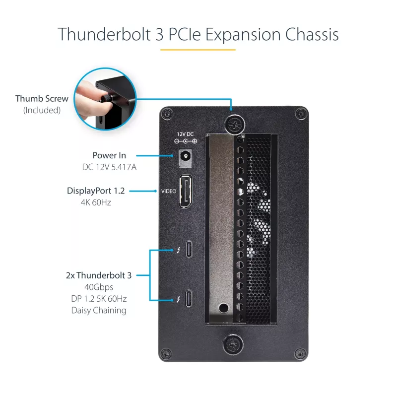 “StarTech.com TB31PCIEX16” vieno lizdo Thunderbolt 3 PCIe išplėtimo korpusas