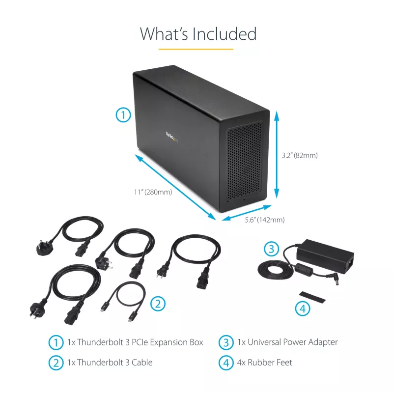 “StarTech.com TB31PCIEX16” vieno lizdo Thunderbolt 3 PCIe išplėtimo korpusas