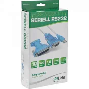 InLine USB į RS-232 adapterio kabelis USB A / DB9 vyriškas 1,8 m