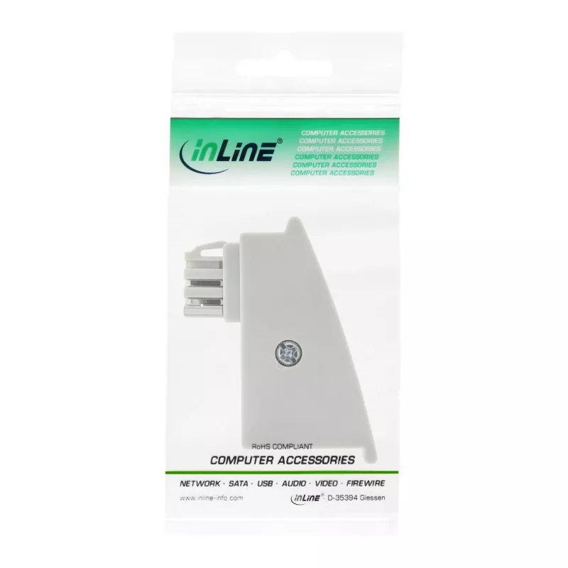 InLine TAE-F DSL adapteris, TAE-F kištukas / RJ45 lizdas, 8P2C, Fritzbox, pilka