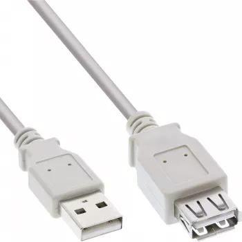 InLine USB 2.0 prailginimo laidas, A tipas kištukas / lizdas, smėlio spalvos, 0,5 m
