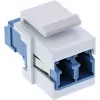 InLine FO Keystone snap-in adapteris baltas, duplex LC/LC, SM, keraminė mova, mėlynas