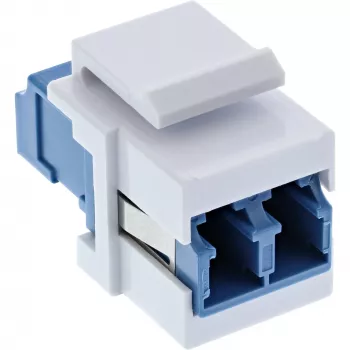 InLine FO Keystone snap-in adapteris baltas, duplex LC/LC, SM, keraminė mova, mėlynas