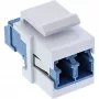InLine FO Keystone snap-in adapteris baltas, duplex LC/LC, SM, keraminė mova, mėlynas