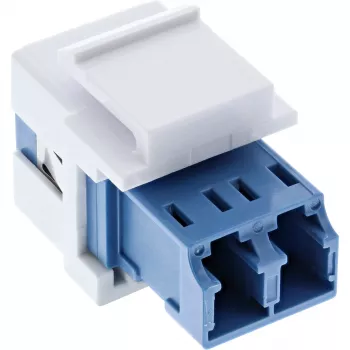 InLine FO Keystone snap-in adapteris baltas, duplex LC/LC, SM, keraminė mova, mėlynas