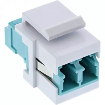 InLine 89988B šviesolaidinis Keystone snap-in adapteris, LC/LC dupleksas, multimodas, baltas