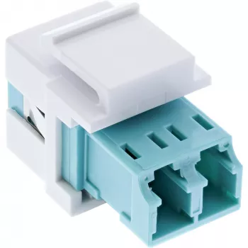 InLine 89988B šviesolaidinis Keystone snap-in adapteris, LC/LC dupleksas, multimodas, baltas
