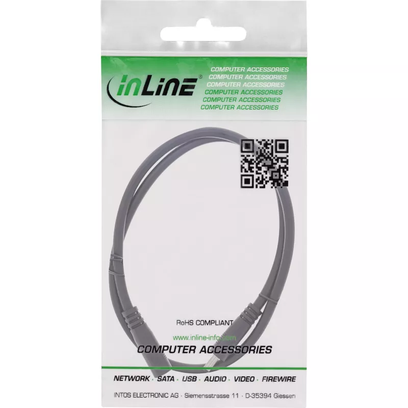 InLine DC prailginimo laidas, DC kištukas/lizdas 3,5x1,35 mm, AWG 18, juodas 0,5 m