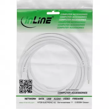 InLine DC prailginimo laidas, DC kištukas / lizdas 3,5x1,35 mm, AWG 18, baltas, 3 m