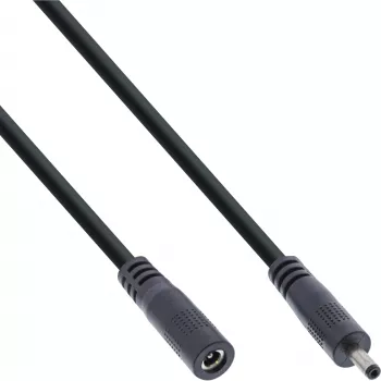 InLine DC ilginimo laidas, DC kištukas / lizdas 3,5x1,35 mm, AWG 18, juodas 5 m