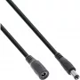InLine DC prailginimo kabelis, DC kištukas/lizdas 5,5x2,5 mm, AWG 18, juodas 1 m
