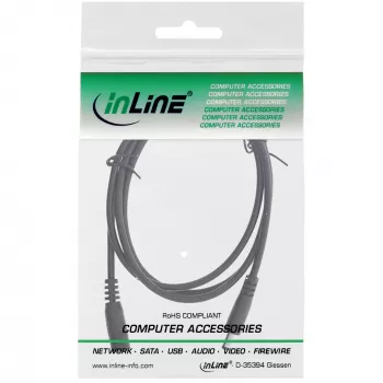 InLine DC ilginimo laidas, DC kištukas/lizdas 4,0x1,7 mm, AWG 18, juodas, 2 m