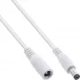 InLine DC prailginimo kabelis, DC kištukas/lizdas 5,5x2,5 mm, AWG 18, baltas, 3 m