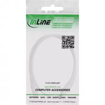 InLine DC ilginimo laidas, DC kištukas/lizdas 5.5x2.5mm, AWG 18, baltas 5m