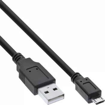 InLine Micro USB 2.0 laidas USB A kištukas / Micro-B kištukas, juodas, 1 m
