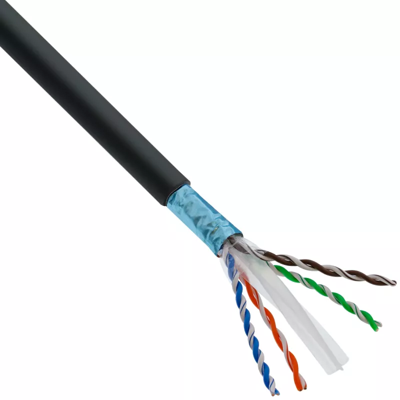 InLine Patch laidas, U/UTP, Cat.6A, halogen-free, AWG23 varis, juodas 50m