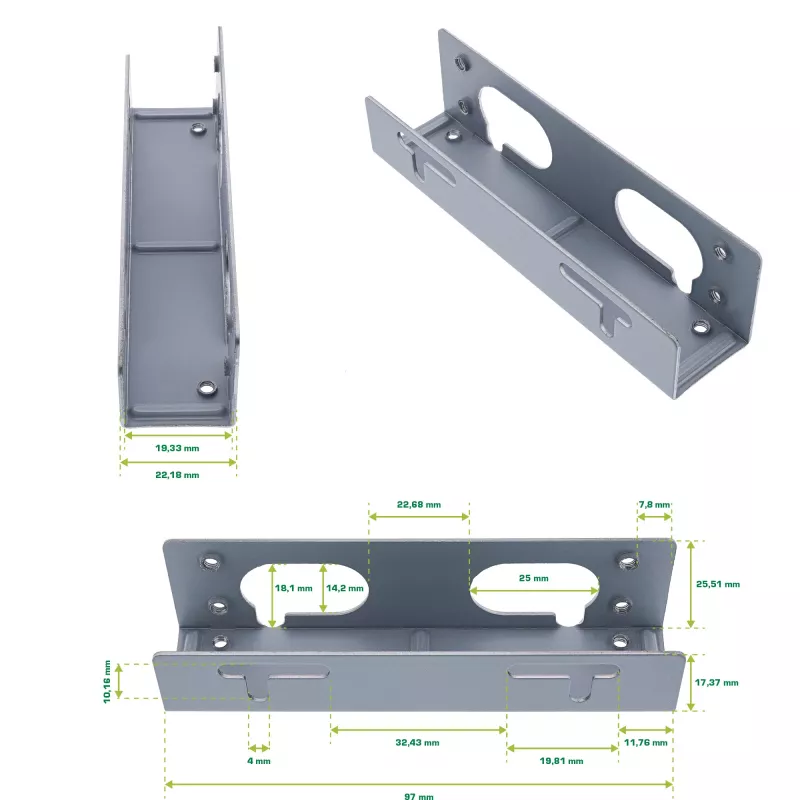 InLine tvirtinimo bėgeliai 3,5 inch kietiesiems diskams 59959