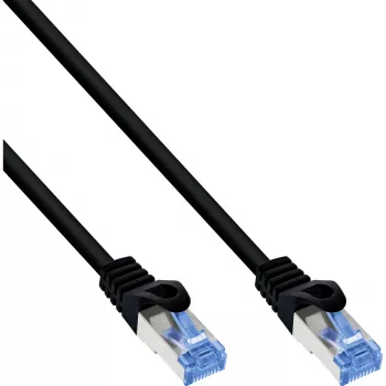 InLine Patch kabelis, Cat.6A, S/FTP, TPE lankstus, juodas, 15 m